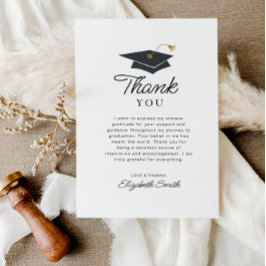 enkelt svartvitt tack för studenten kort