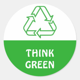 Enkelt symboler - ÅTERVINNING TRIANGLE + dina idée Runt Klistermärke