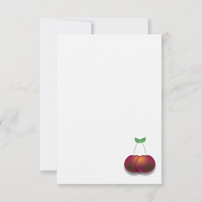 Enkelt Tack Cherry Note Card Inbjudningar (Framsida)