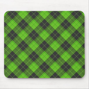 Enkelt tartan diagonal mönster på mörk grönt musmatta