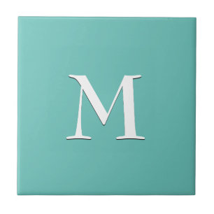 Enkelt TEAL-keramiskt plattor i monogram Kakelplatta