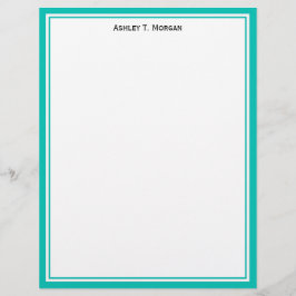 Enkelt Teal White Personlig Letterhead