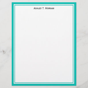 Enkelt Teal White Personlig Letterhead