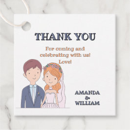 Enkelt, Tecknad-Ike Spouses Illustration Bröllop Gåvor Etiketter