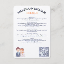 Enkelt, Tecknad-Ike Spouses Illustration Bröllop Tilläggskort