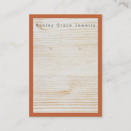 Enkelt Terra Cotta Brown Wood Earring Visning Card Visitkort