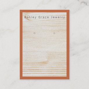 Enkelt Terra Cotta Brown Wood Earring Visning Card Visitkort