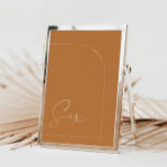 Enkelt Terracotta Bröllop Bord sex Bordsnummer<br><div class="desc">Designad att samordna med för "Arches Minimalist" bröllopsinbjudan. Om du vill ändra information klickar du på Information. Om du vill flytta texten eller ändra storlek, teckensnitt eller färg klickar du på Redigera med Design Verktyg. Visa samlingslänken på den här sidan om du vill se alla matchande objekt i den här...</div>