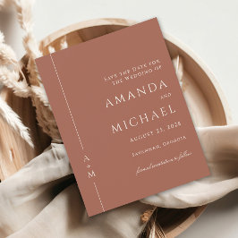 Enkelt Terracotta Classic Monogram Spara datumet