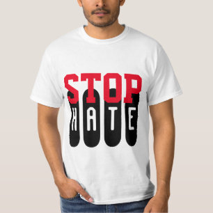 Enkelt textdesign "STOP HATE" Tee Shirt