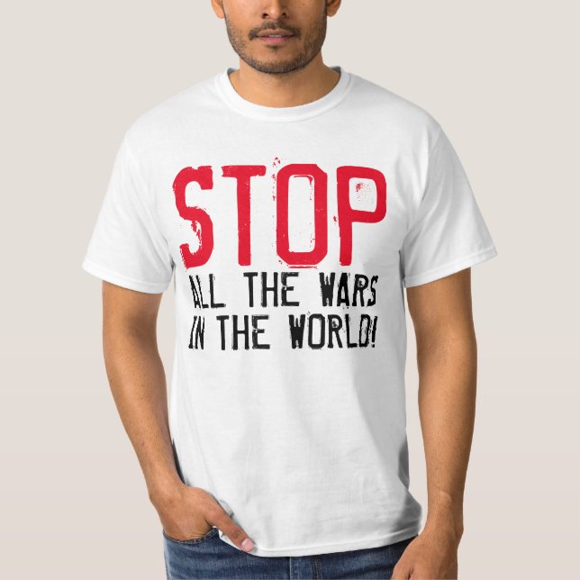 Enkelt textdesign "STOPPA ALL KRIG" Tröja (Framsida)