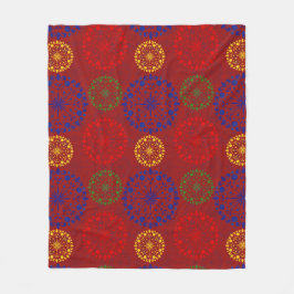 Enkelt texturerad snowy mandala fleecefilt