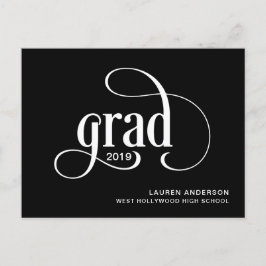 Enkelt tillkännagivande från Grad Logotyp Studente Meddelande Vykort