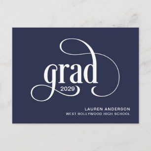Enkelt tillkännagivande från Grad Logotyp Studente Meddelande Vykort