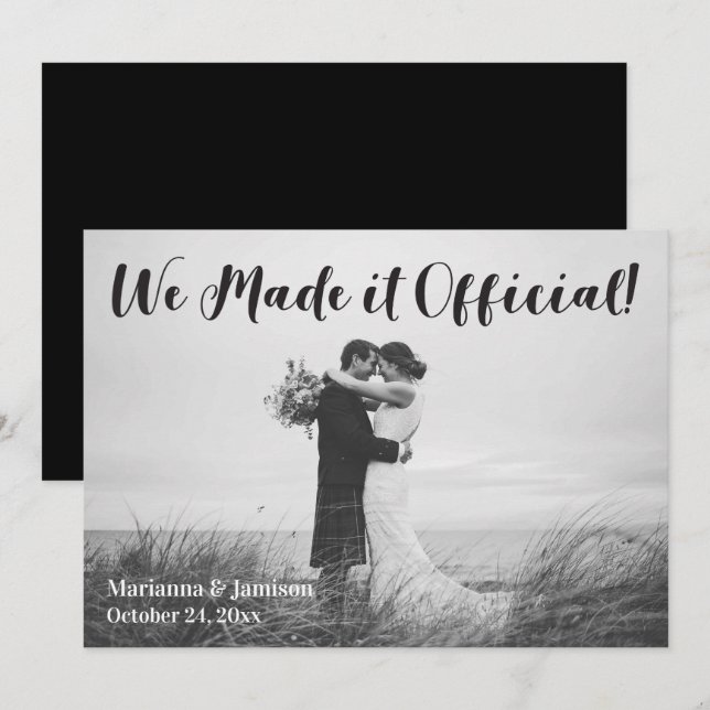 Enkelt tillkännagivande från Rustic Typography Brö (Fram/baksida)