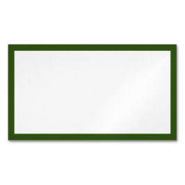 Enkelt tomt vitt och Mörk grönt Gräns Magnetiska Visitkort