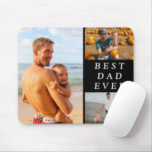 Enkelt tre foto med bästa Pappa någonsin svart Musmatta
