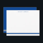 Enkelt tre Rand Blue Grått Manar Stationery Anteckningskort<br><div class="desc">Den här utformningen har tre rand vid grund på kortet och utrymme för ett namn. Klicka på knappen Anpassa om du vill flytta/ bilder och ändra texten ytterligare! Det finns variationer i denna utformning, ytterligare färg och samordnade produkter i vår butik, zazzle.com/store/doodlelulu. Kontakta oss om du behöver den här designen...</div>