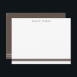 Enkelt tre Rand Brown Manar Stationery Anteckningskort<br><div class="desc">Den här utformningen har tre rand vid grund på kortet och utrymme för ett namn. Klicka på knappen Anpassa om du vill flytta/ bilder och ändra texten ytterligare! Det finns variationer i denna utformning, ytterligare färg och samordnade produkter i vår butik, zazzle.com/store/doodlelulu. Kontakta oss om du behöver den här designen...</div>