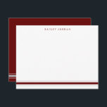 Enkelt tre Rand Dard Red Grått Manar Stationery Anteckningskort<br><div class="desc">Den här utformningen har tre rand vid grund på kortet och utrymme för ett namn. Klicka på knappen Anpassa om du vill flytta/ bilder och ändra texten ytterligare! Det finns variationer i denna utformning, ytterligare färg och samordnade produkter i vår butik, zazzle.com/store/doodlelulu. Kontakta oss om du behöver den här designen...</div>