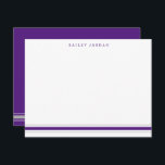 Enkelt tre Rand Lila Grått Manar Stationery Anteckningskort<br><div class="desc">Den här utformningen har tre rand vid grund på kortet och utrymme för ett namn. Klicka på knappen Anpassa om du vill flytta/ bilder och ändra texten ytterligare! Det finns variationer i denna utformning, ytterligare färg och samordnade produkter i vår butik, zazzle.com/store/doodlelulu. Kontakta oss om du behöver den här designen...</div>
