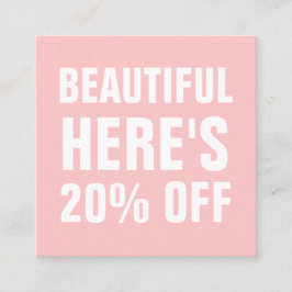 Enkelt trendig av pastellartad rosa rabattkort