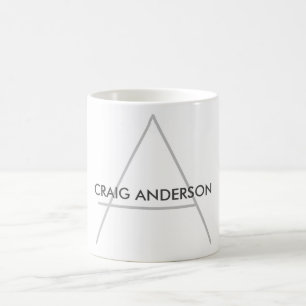 Enkelt Trendig Cute Plain Black White Add Namn Kaffemugg
