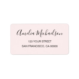 Enkelt trendig minimalistisk pastel rosa adress adressetikett