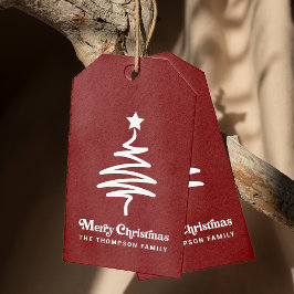 Enkelt Trendig Retro Red-Returadress under julen Presentetikett
