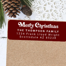 Enkelt Trendig Retro Red-Returadress under julen Returadress Etikett