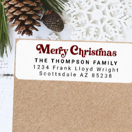 Enkelt Trendig Retro Red-Returadress under julen Returadress Etikett