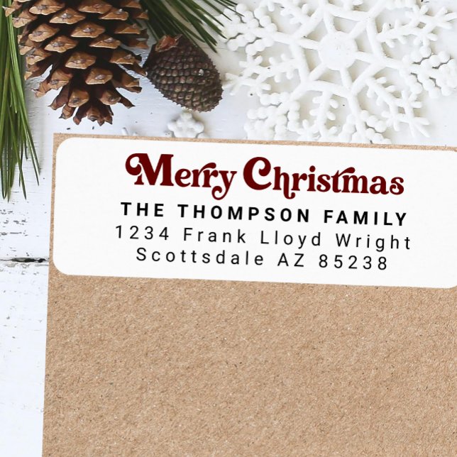 Enkelt Trendig Retro Red-Returadress under julen Returadress Etikett (Skapare uppladdad)