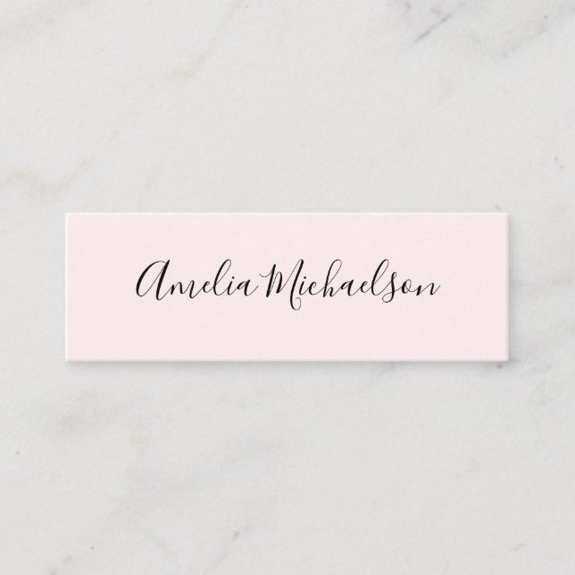 Enkelt trendig rosa modernt miniaffärskort mini visitkort (Framsida)