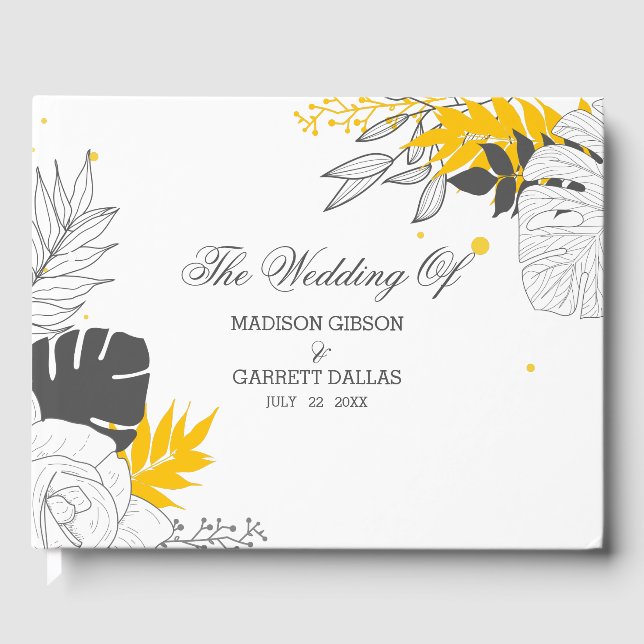 Enkelt Tropical Löv Guest Bok (Framsida)