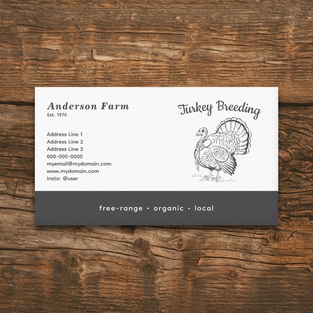 Enkelt Turkiet-jordbruk Visitkort (Turkey Farm Business Card)