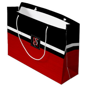 Enkelt två ton svart och röd Initialer Monogram