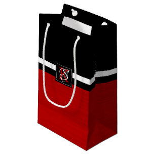 Enkelt två ton svart och röd Initialer Monogram