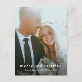 Enkelt typmärke - merry och gift fotojul helg vykort
