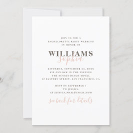 Enkelt typografi-bachelorette-parti helg inbjudningar