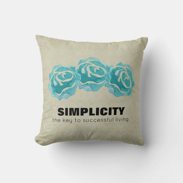Enkelt typografiskt citattecken med Teal Ro Kudde (Framsida)