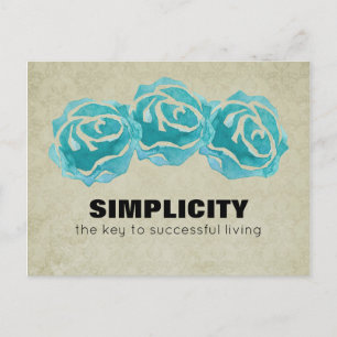 Enkelt typografiskt citattecken med Teal Ro Vykort