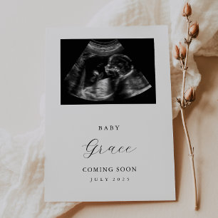 Enkelt Ultrasound Photo Baby annons Card Inbjudningar