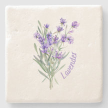 Enkelt Underlägg, Lavender vattenfärgsblomma