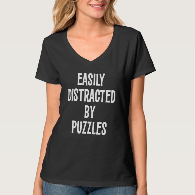 Enkelt uppdelad med pussel t shirt (Framsida)