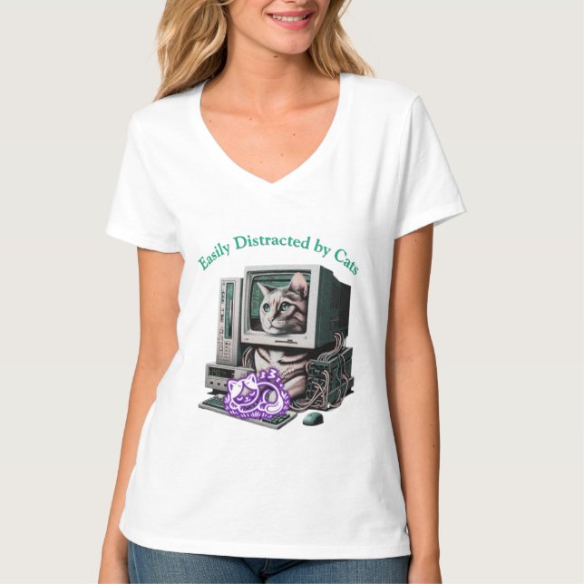 Enkelt uppdelat av Cats Funny Cat Lover T-Shirt (Framsida)