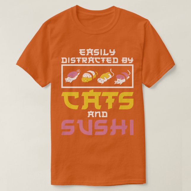 Enkelt uppdelat av Cats Sushi Japan Kitchen Kitt T Shirt (Design framsida)