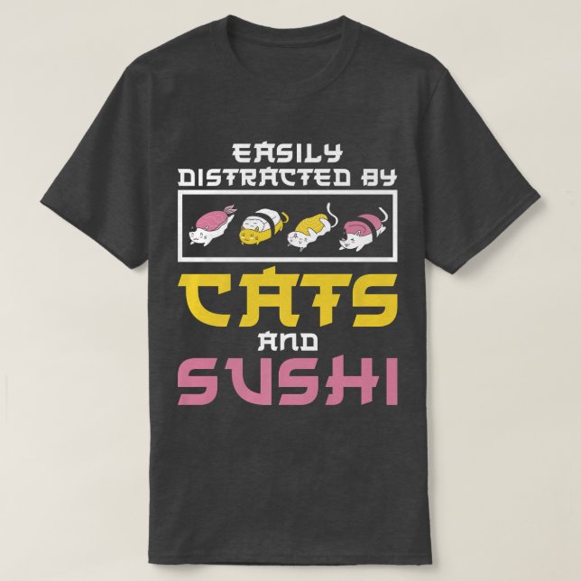 Enkelt uppdelat av Cats Sushi Japan Kitchen Kitt T Shirt (Design framsida)