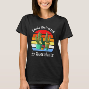 Enkelt uppdelat av suckuskulärer Cactus Retro Stil T Shirt