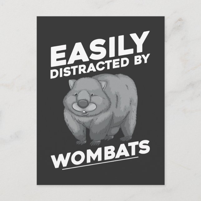 Enkelt uppdelat av wombats australiska djur vykort (Framsida)