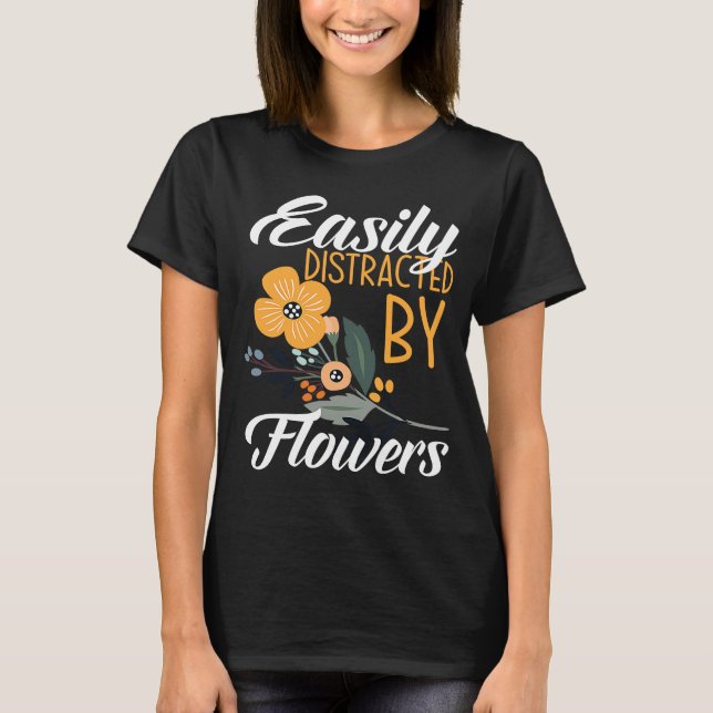 Enkelt uppdelat efter blommor Blommigt Designer Fl T Shirt (Framsida)